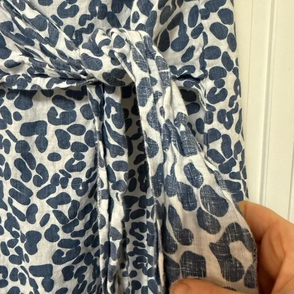 Piazza Del Tempio Italy Women's Leopard Print 100% Linen Dress Med Spring Beach - Picture 2 of 11